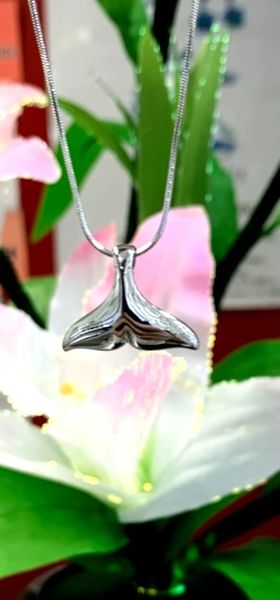 925 STERLING SILVER WHALE TAIL PENDANT-SEA LIFE -33419