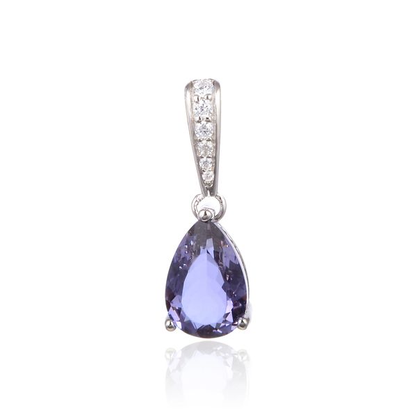 925 Sterling Silver,Color Changing Stone blue to purple ,Drop Pendant,33002-3