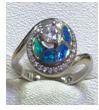 925 SILVER SIMULATED BLUE INLAID OPAL SNAIL RING -11220-K5