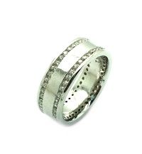 925 SILVER CZ DOUBLE ROLE MEN WEDDING BAND RING -11CZ153-WH