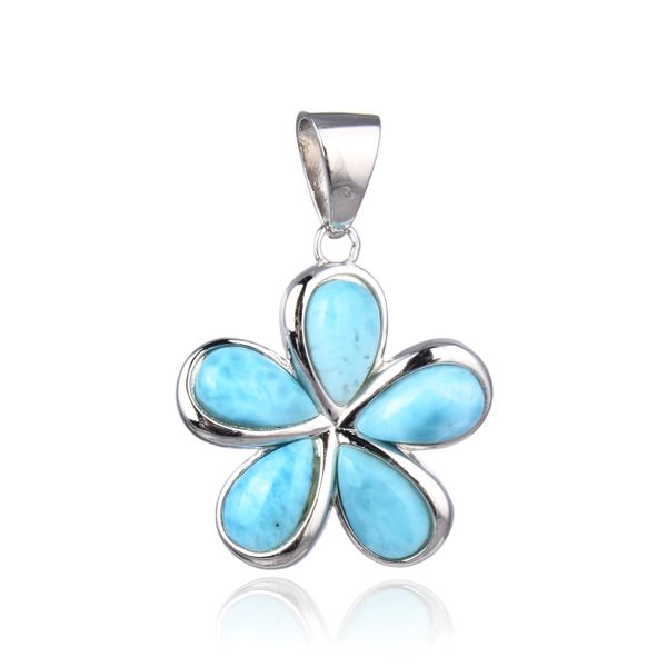 Larimar Stone Blue Flower pendant Larimar Stone Blue Flower pendant