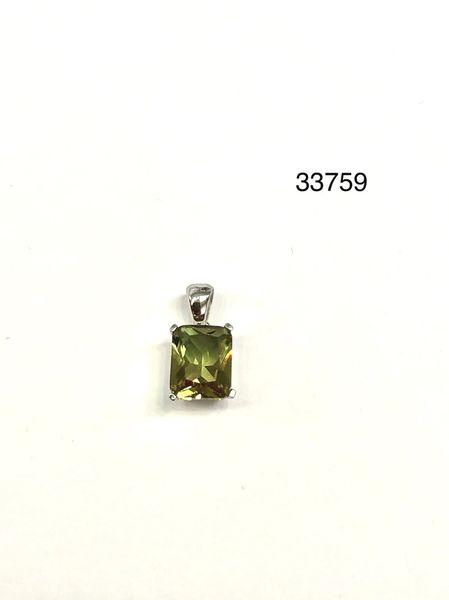925 Sterling Silver Color Changing Sultnite Stone emerald cut Pendant-33759-204