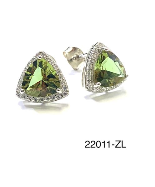 925 Sterling Silver Nano Color Change Sultnite Earrings in Triangle shape-22011-204-ZULTNITE