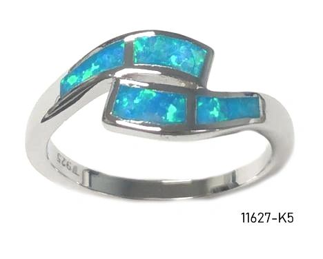 Blue opal silver on sale ring