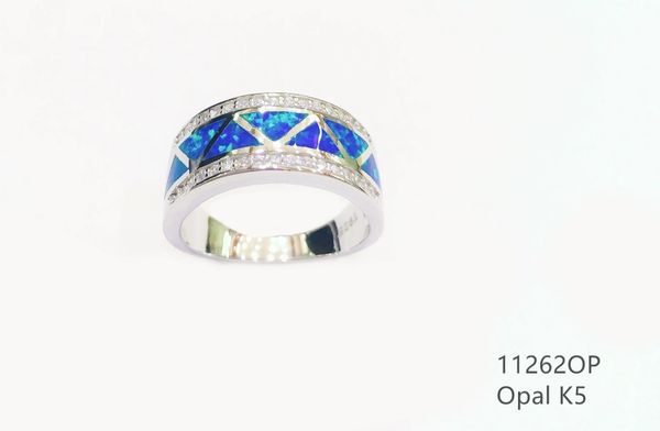 925 SILVER SIMULATED INLAID OPAL MOUNTAIN RING- 11262-K5