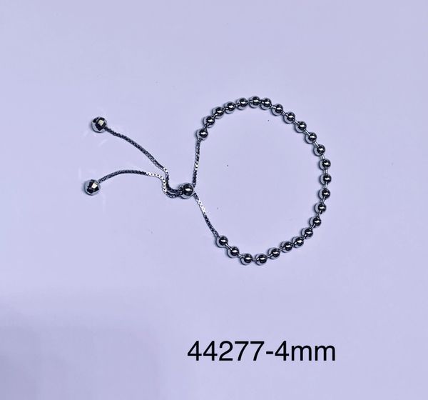 925 Sterling Silver 4mm ball Bracelet Adjustable style -44277-4mm