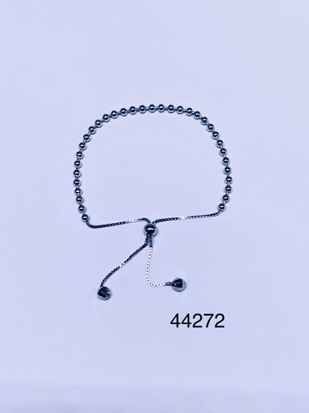925 Sterling Silver 2.5mm ball Bracelet Adjustable style -44272-2.5mm