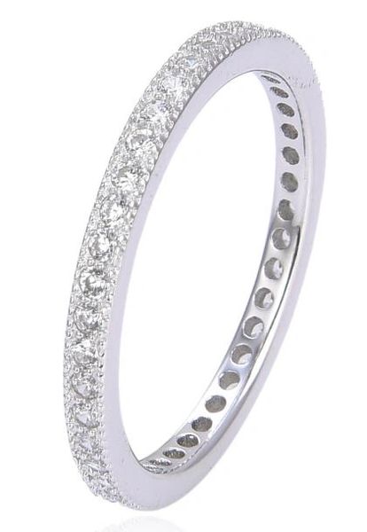 925 STERLING SILVER WHITE CZ ETERNITY RING EDDING BAND STYLE TACHABLE , 11CZ95-WH