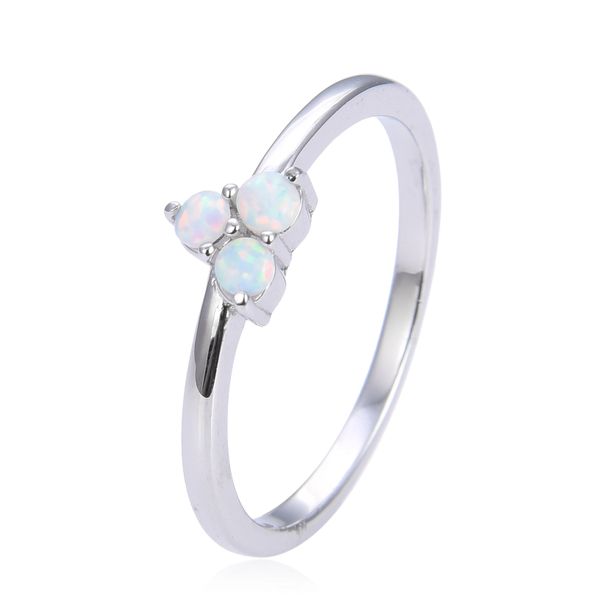925 Sterling Silver Simulated White Opal ring,Micro Ring -k17