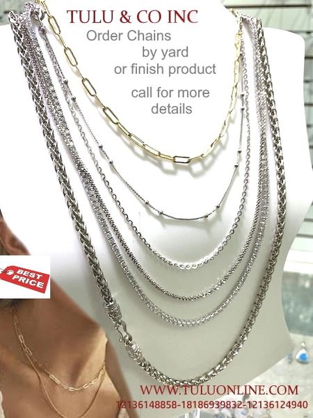 925 STERLING SILVER CHAINS , BY YARD OR FINISH PRODUCT