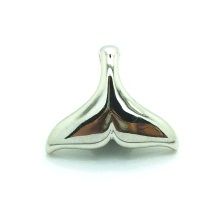925 STERLING SILVER WHALE TAIL PENDANT LARGE SIZE PLAIN RHODIUM -33417