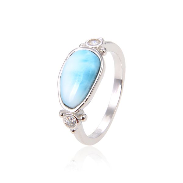 925 STERLING SILVER LARIMAR RING-11308-LA