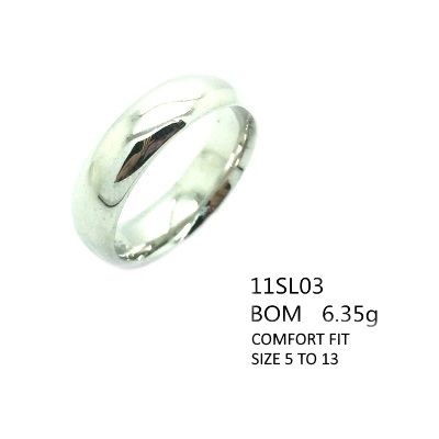 925 STERLING SILVER DOM PLAIN WEDDING BAND RING-11SL03