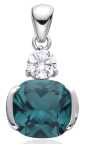 925 Sterling Silver Simulated Paraiba changing color Stone Cushion cut Pendant - 33368-3113