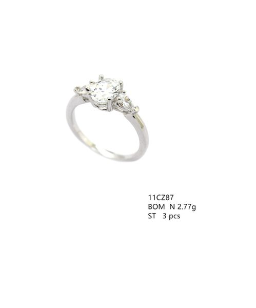 11cz87 Sterling Silver Cubic Zirconium Ring