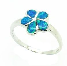 11OP13 STERLING SILVER INLAID OPAL RING