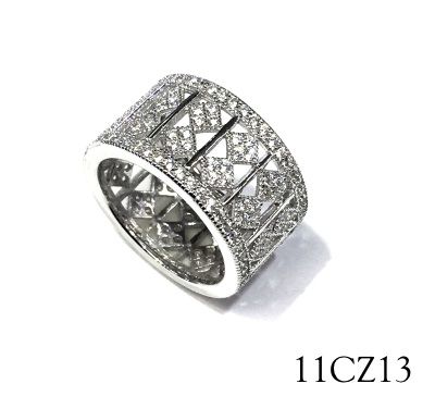 11CZ13 925 Micro setting eternity wide ring