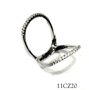 925 SILVER CZ RING, KNUCKLE RING, 11CZ20
