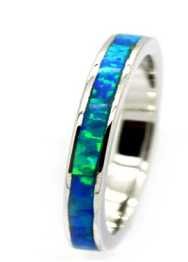 925 STERLING SILVER,BLUE OPAL BAND RING 3MM WIDE, 11060-K5