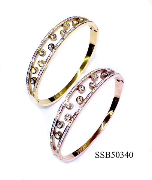 STAINLESS STEEL CRYSTAL BANGLES SSB50340