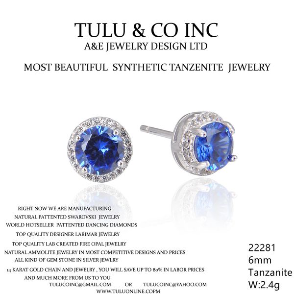 22281 TANZNITE STUD EARRINGS JEWELRY BY TULU & CO