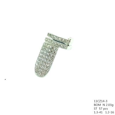 Nail Rings,Sterling Silver, Adjustable,Heart Design , nail ring, 11cz14-3