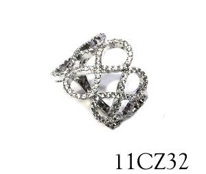 11CZ32 Silver Micro setting infinity ring