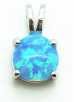 925 STERLING SILVER SOLITAIRE SINGLE STONE SIMULATED OPAL PENDANT -33OP117-K5
