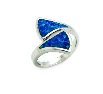 925 SILVER LAB OPAL WHALE TAIL RING -11OP155-K5