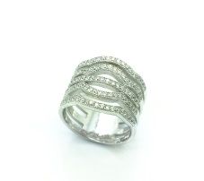 925 SILVER WIDE CZ BAND RING , SIGAR AND - 11CZ18-WH