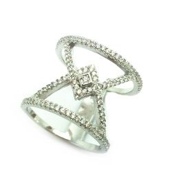 925 silver micro knuckle ring, 11CZ23-WH