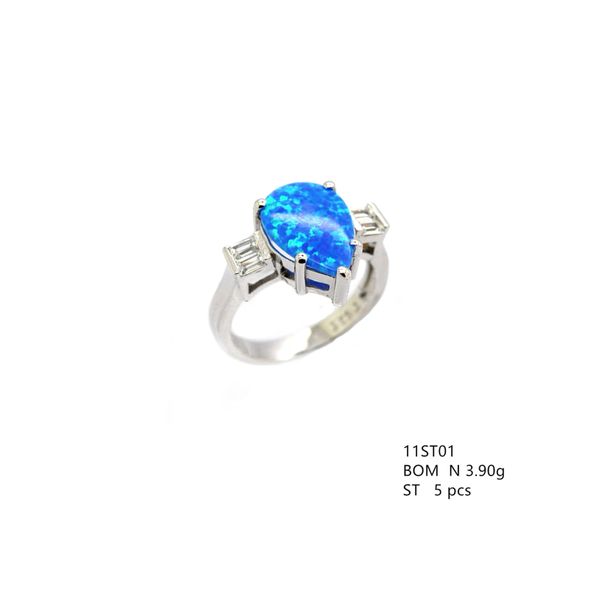 925 SILVER BLUE LAB OPAL MARQUISE RINGS ,11ST01-K5