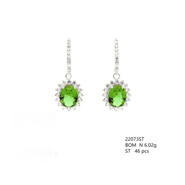 925 SILVER COLOR CHANGEABLE SULTNITE PRINCESS ELIZABETH EARRINGS , 22073-204