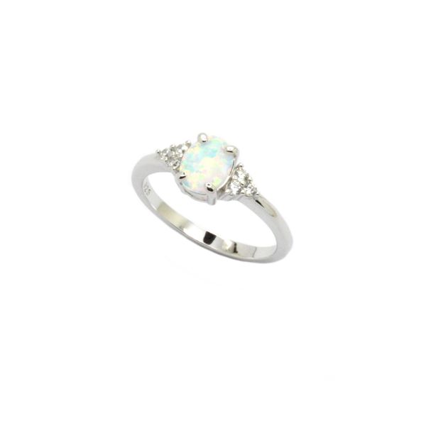 925 SILVER CABOCHON OVAL OPAL RING,11078-K17