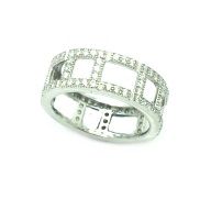 925 STERLING SILVER MICRO SETTING CZ CHANNELS RING , 11CZ36-WH