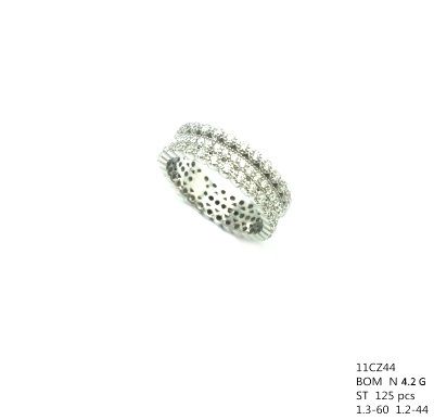 925 SILVER MICRO SETTING CZ RING ETERNITY BAND,3ROL CZ BAND, 11CZ44
