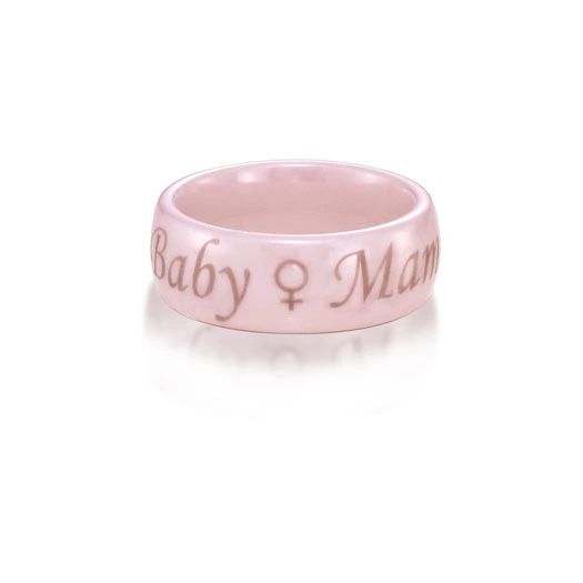 Babymama Pink ceramic ring with gender symbol