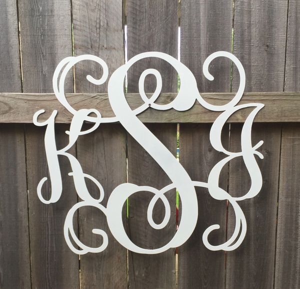 CUSTOM 3-LETTER METAL Monogram/initial; 24&quot; Tall; Wall hanging | Asher Metal Art