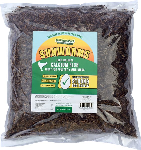 Sunworms (Dried Black Soldier Fly Larvae)from NaturesPeck (5 lbs)
