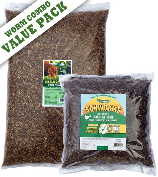 Value Pack 16 lbs (11 lbs Mealworm & 5 lbs Black Soldier Fly Larvae. Out of stock until end of April 2024