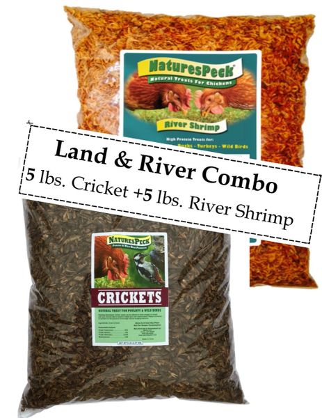 Land & River Combo 10 lbs / Crickets-5 lb + River Shrimp-5 lb