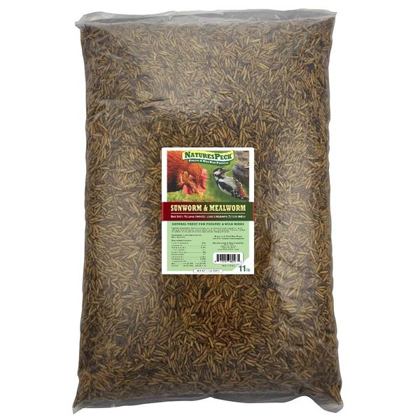 BLEND of Dried Mealworms and Black Soldier fly Larvae(Sunworms™)10-11-15 lbs.