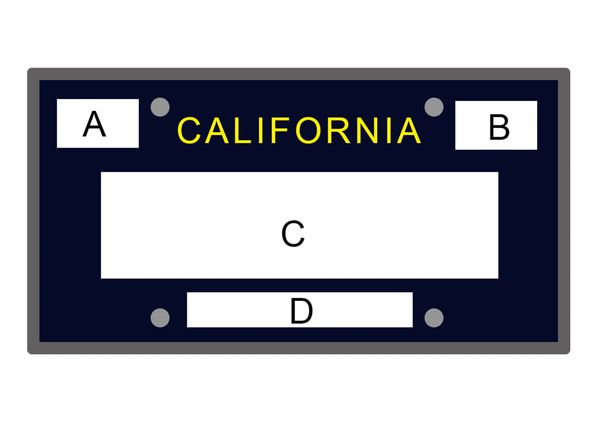 Old School CA license plate