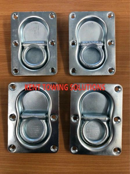 2-Pack 2500 Lb D-Ring Anchor Tie Downs - Recessed Cargo Rings For Trailers & Trucks