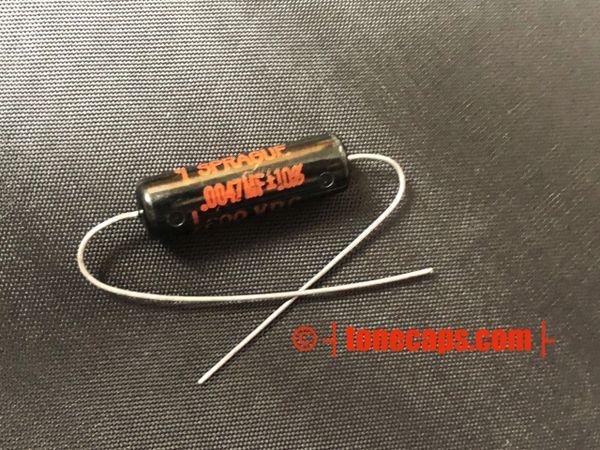 Sprague .0047 uF 600V Black Beauty 6TM-D47 Mylar Guitar Tone Capacitor,  1960s Vintage