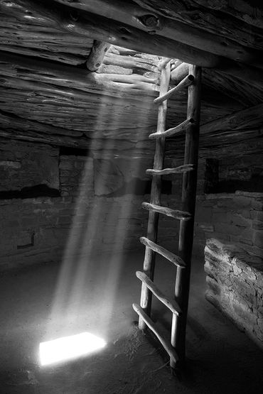 black and white photography,  Gerald Hill photography, kiva, mesa verde, old ruins, spruce tree hs  