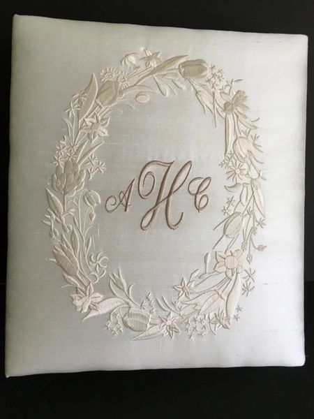 Floral Wreath Around Monogram for Wedding