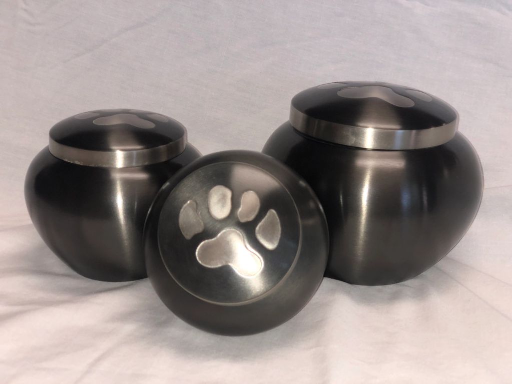 Metal Paw Print Urns