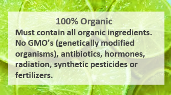 100% organic label