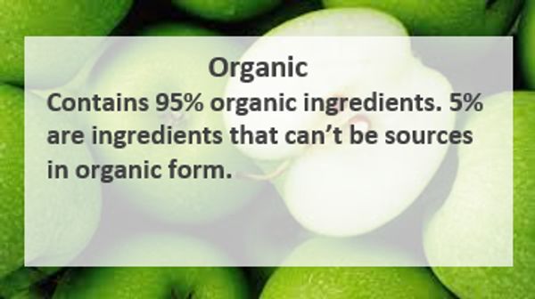 95% organic label